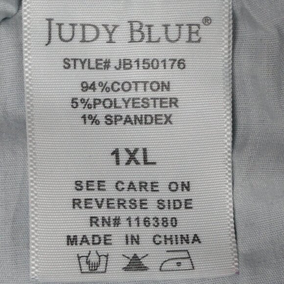 JUDY BLUE Medium Wash Raw Hem Stretch Denim Jean Shorts JB150176 Womens Size 1XL - Picture 5 of 9